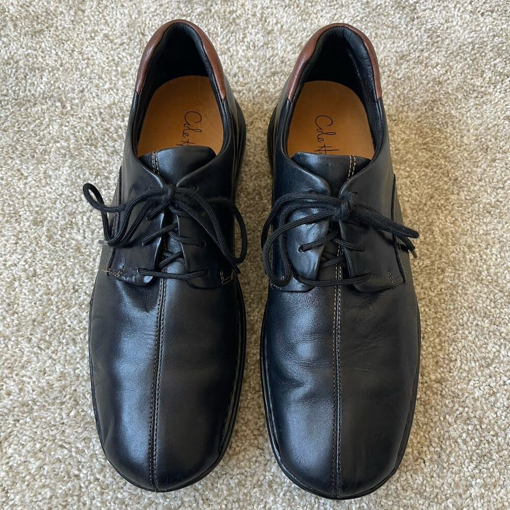 Cole Haan Zeno Men's Black‎ Leather Lace Up Oxfords Dress Shoes US 10.5 M